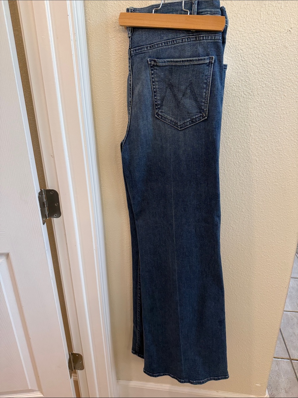 MOTHER Dark Blue Wide-Leg Jeans - Picture 3 of 4